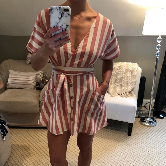 Bloomingdales AQUA striped dress - Picture 4 of 6